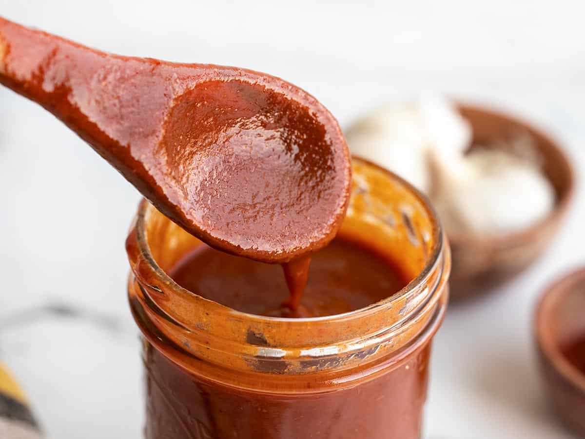 Easy Red Enchilada Sauce spoon