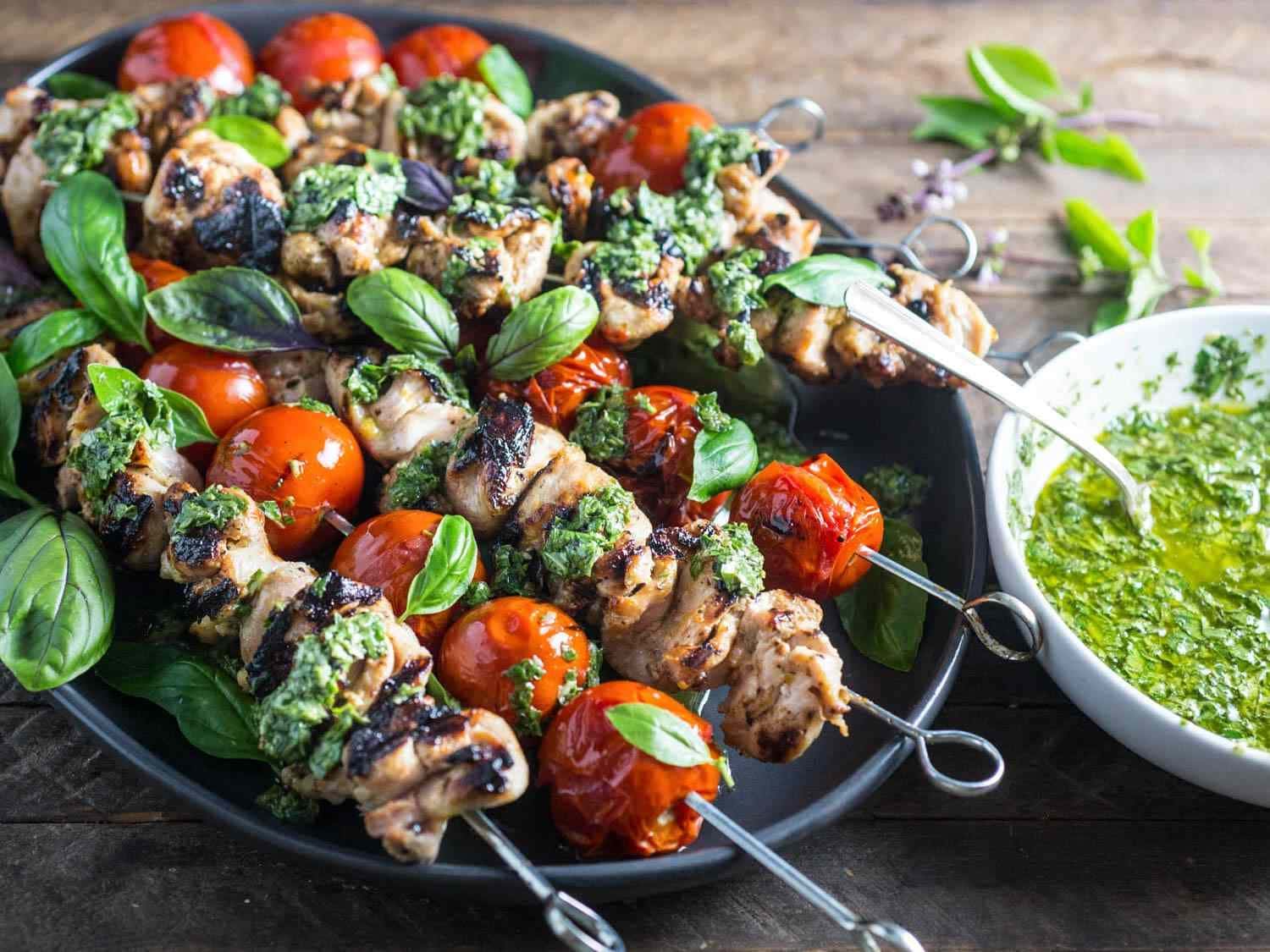 Father’s Day Recipe: Grilled Filet and Potato Skewers with Rosemary Chimichurri