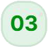 03 Step 3 indicator badge: green circle with the number 03 inside