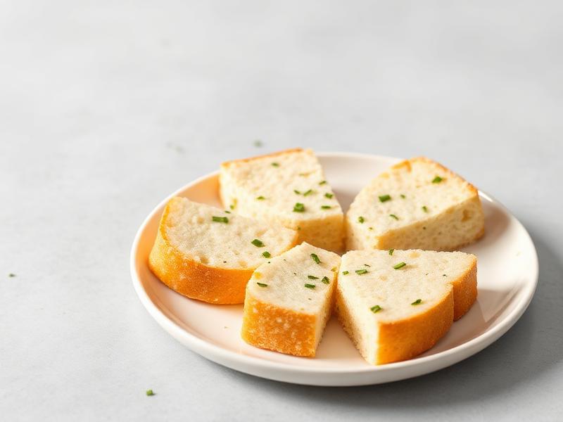 Sliced garlic bread with parsley on a white plate, ready to serve.