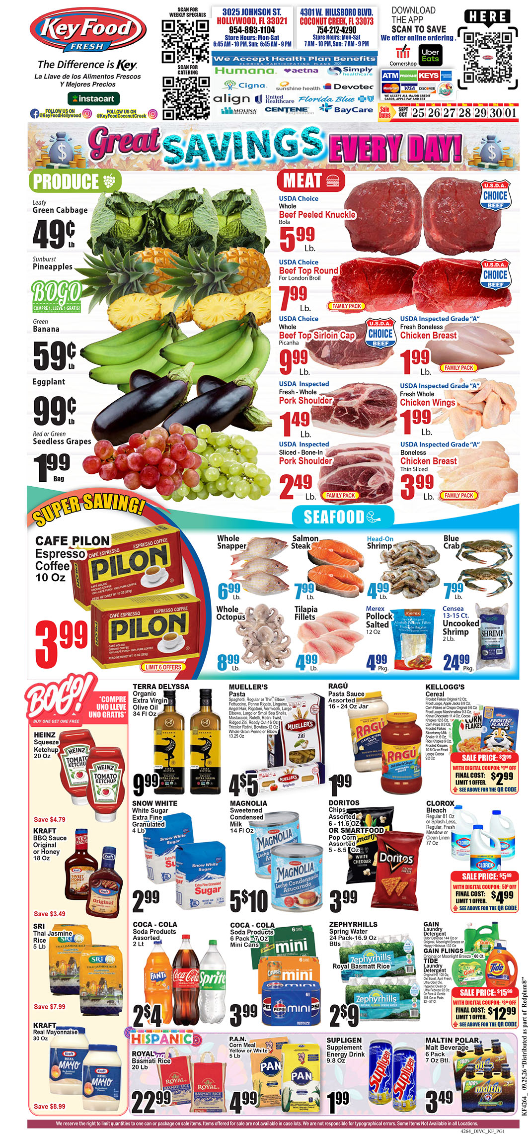 4264_4317_KEY FOOD_09-25-26 -1 copy Full-page grocery ad flyer featuring Key Food brands, meat, produce, seafood with prices.