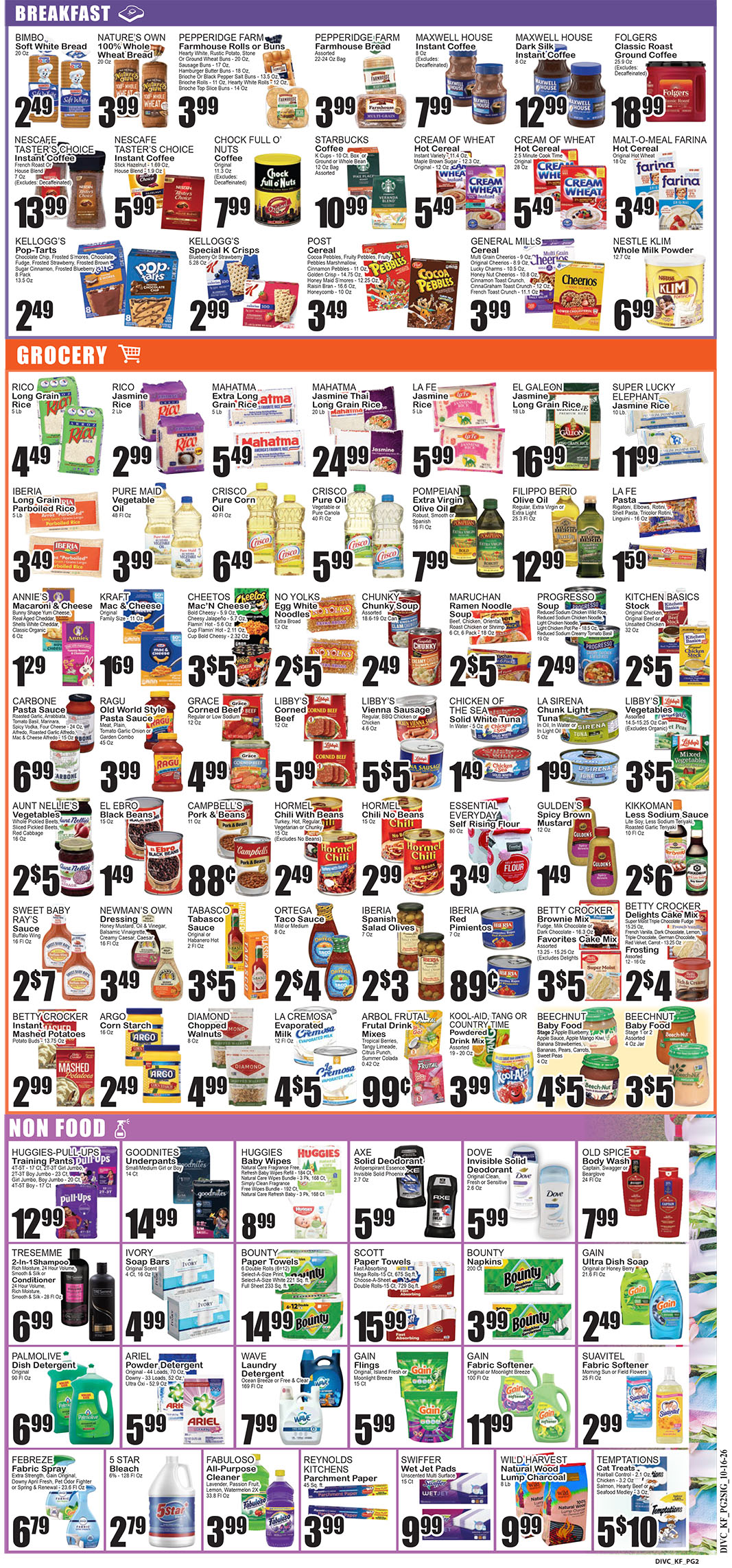 4264_4317_KEY FOOD_10-16-26 -2 copy Colorful grocery store flyer showing lunchbox and breakfast specials with prices at top and many product images throughout.